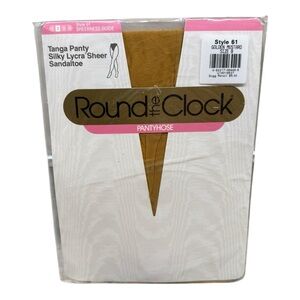Vintage Round the Clock Tanga Panty Silky Lycra Sheer Pantyhose Golden Mustard B